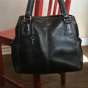 Black Fossil leather bag